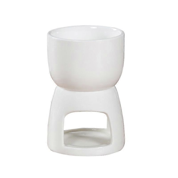 1 x Keramisk Fondue Set Bestående av Vit Choklad Fondue Keramisk Fondue Set med 2 Rostfria Gafflar (1 x Choklad Fondue Set)