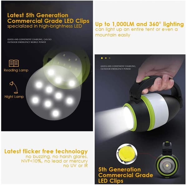 Multifunksjonell LED USB Oppladbar Campinglykt/Lampe Utendørs, ZQKLA