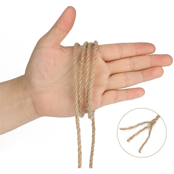 Jutetau 4mm - 50 Meter - Hamptau for DIY, Hage, ZQKLA