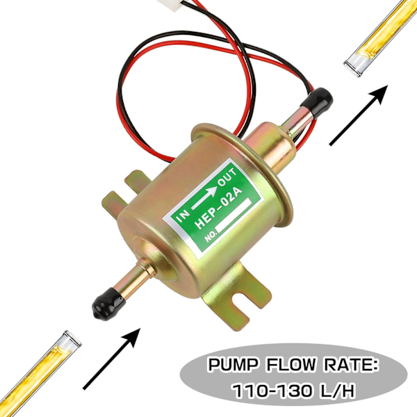 12V Universal Elektrisk Bränslepump, Lågtryck 2.5-4 PSI Inline F