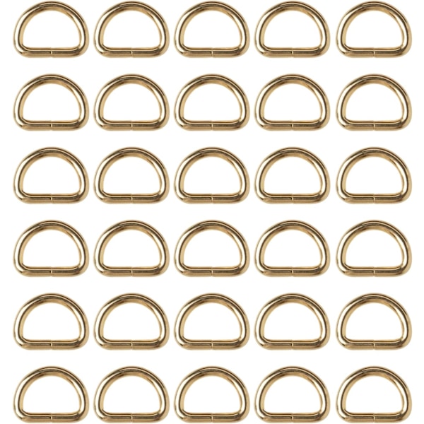 30 stycken D-ringspännen Osvetsade Guldmetall Spänne Ring Sömnad A