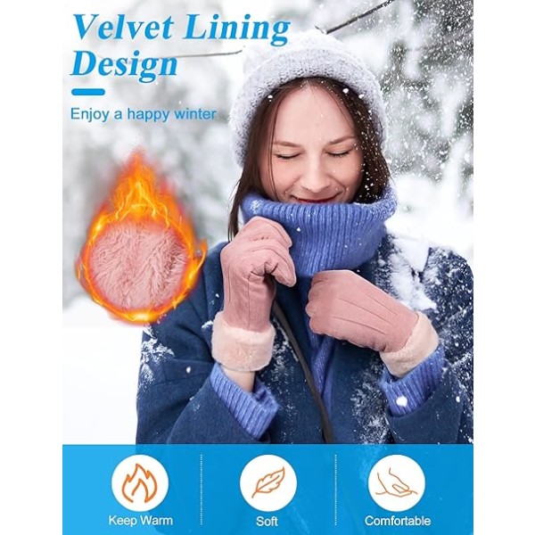 Vinterhansker for kvinner, Thermal Touch Gloves Anti Cold Comfor, ZQKLA