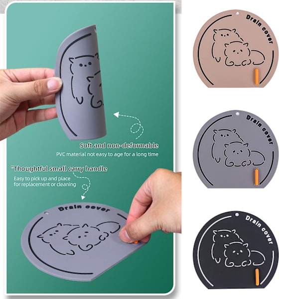 （Grön 3-pack）Cartoon Design Silikon Golvbrunnstäcke Se,ZQKLA