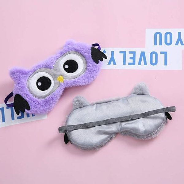 Sömnmask för djurögon - Söt och rolig 3D-mjuk fluffig tecknad ögonmask