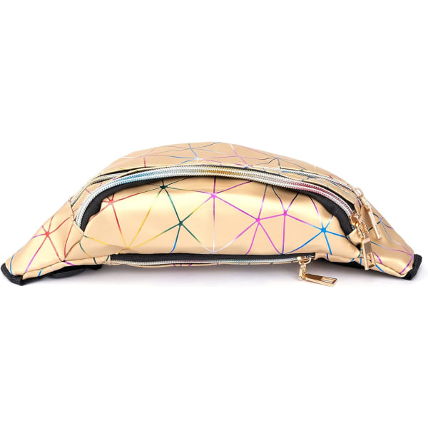 Holografisk gull Brillante fanny pack glitrende for 80-tallet 90-talls kvinner G