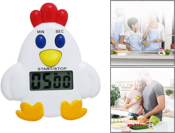 Kjøkken Timer, LCD Digital Timer, Nedtellingstimer i Kylling, ZQKLA
