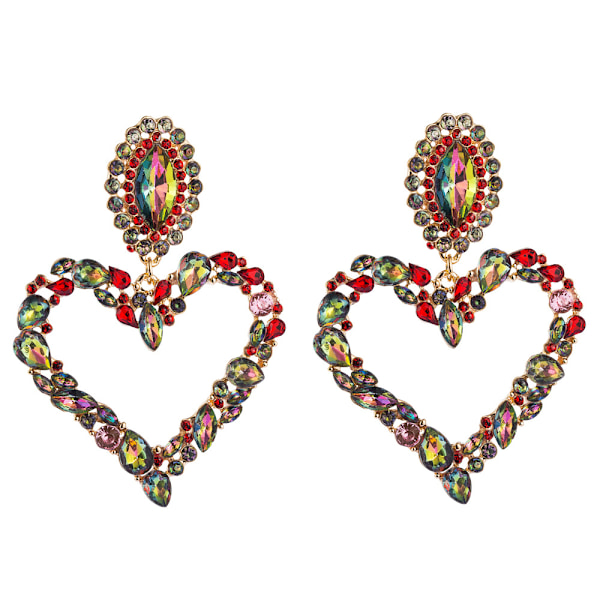 Store Hjerte Rhinestone Krystall Dangle Øredobber Statement Dro,ZQKLA