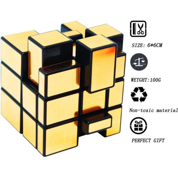 Mirror Cube 3x3, Magic Cube 3x3x3 Speed ​​​​Cube Smooth Easy t,ZQKLA