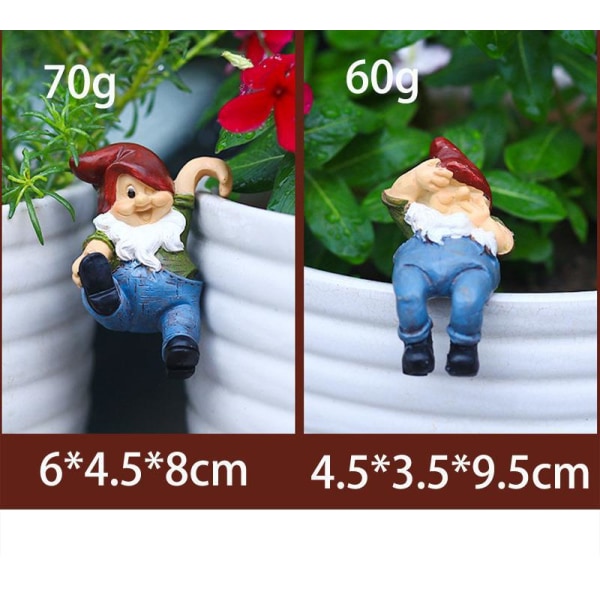 6-pak Tegneserie Pastorale Hængende Blomsterpotte Elver Ornament, ZQKLA