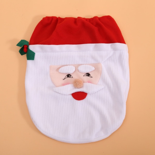 3D Nese Santa Toalettsetedeksel og Teppedesignsett Morsom Jul ,ZQKLA