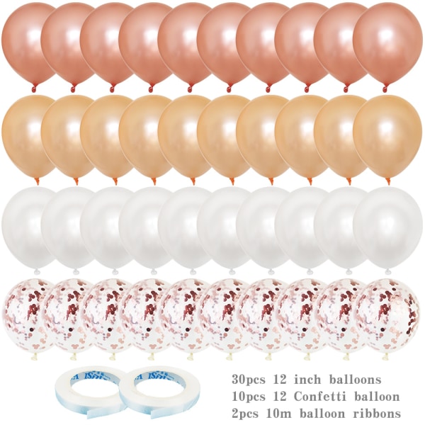 40 styks roseguldballoner Konfettiballoner Festballon,ZQKLA