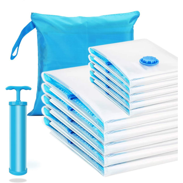 Vacuum Squeeze Pose Vakuumpose Opbevaringspose med Pumpe til Dyner M