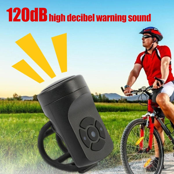 （Svart）Elektronisk cykelklocka - Högljudd 120dB cykelklocka - Trådlös, ZQKLA
