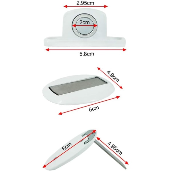 2 stk., Hvid Stærk Magnetisk Metal Dørstopper Heavy Duty Do,ZQKLA