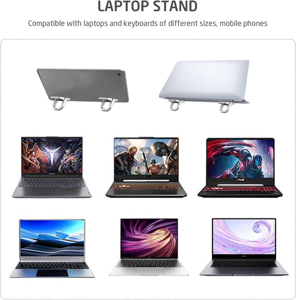 2-delt Laptop Stativ, Foldbar Stativ, Selvklæbende Computer, ZQKLA