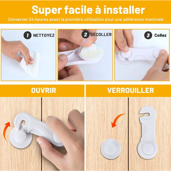 Børneskabssikkerhed 6 Stykker, Baby Dørstopper, Baby Skab, ZQKLA