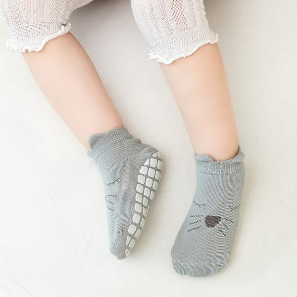 Babyflicka/Pojke 5 Par Strumpor Halksäkra Bomullsstrumpor Toddler Sock Bil, ZQKLA
