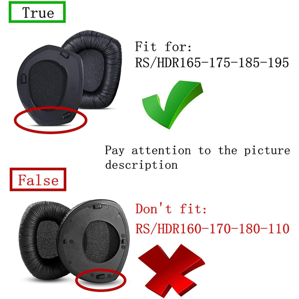 Öronkuddar för Sennheiser Hdr165 Hdr175 Rs165 Rs175 Headset, E,ZQKLA