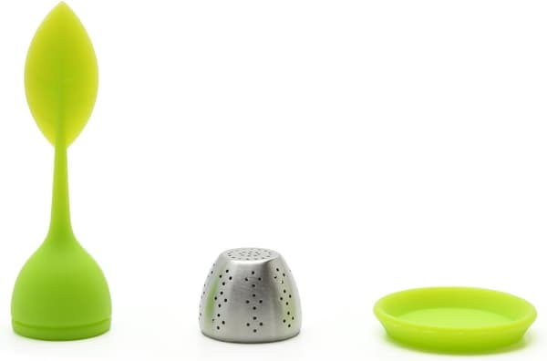 Ball Silikon Teinfuser Sil med Dryppbrett Håndtak Stål Ba