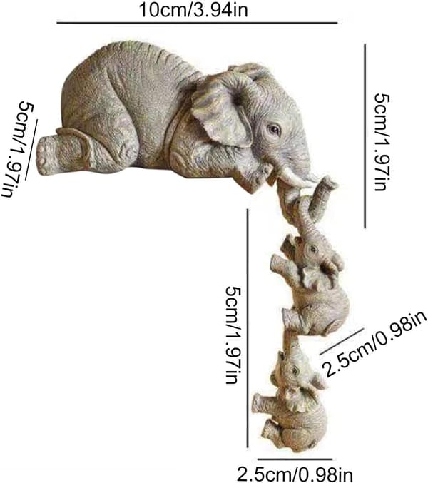 Elefant Statue, 3 Dele Resin Elefant Sæt, Elefant Ornament, ZQKLA