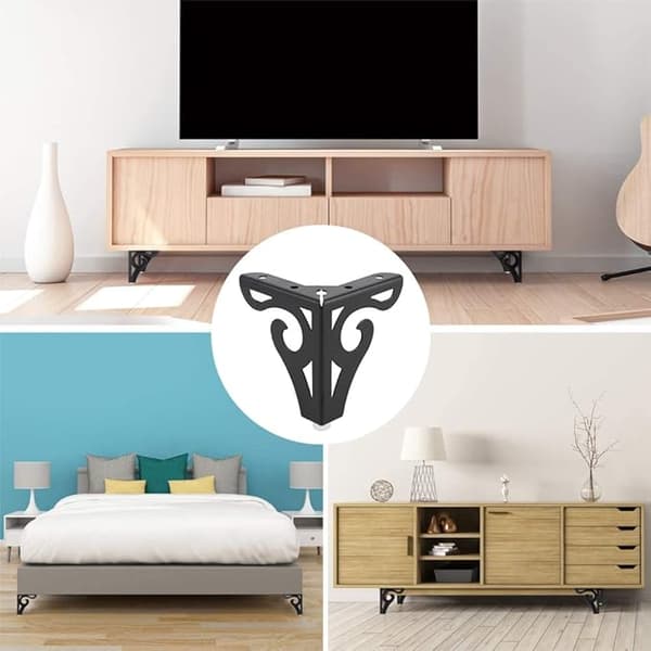 4 Stykker Metal Sofaben, Møbelben/Trekantede Møbelben