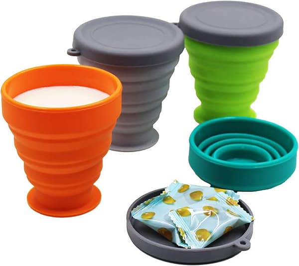 Hopfällbar Vattenkopp, Set med 6 Resekoppar för Camping, ZQKLA