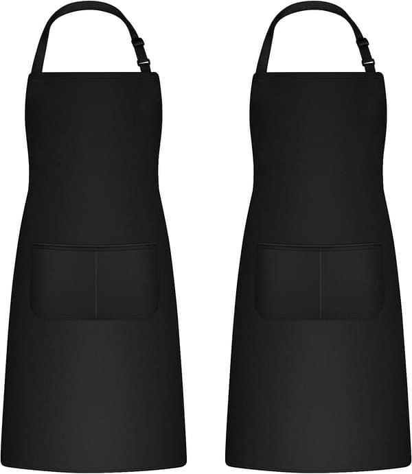 2-pack Justerbart Kockförkläde med Fickor Svart Förkläde Drip R, ZQKLA
