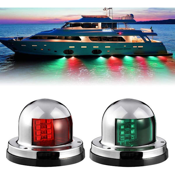 2 stk. 12V Marine Båd Yacht Lys LED Bug Navigation Lys, ZQKLA
