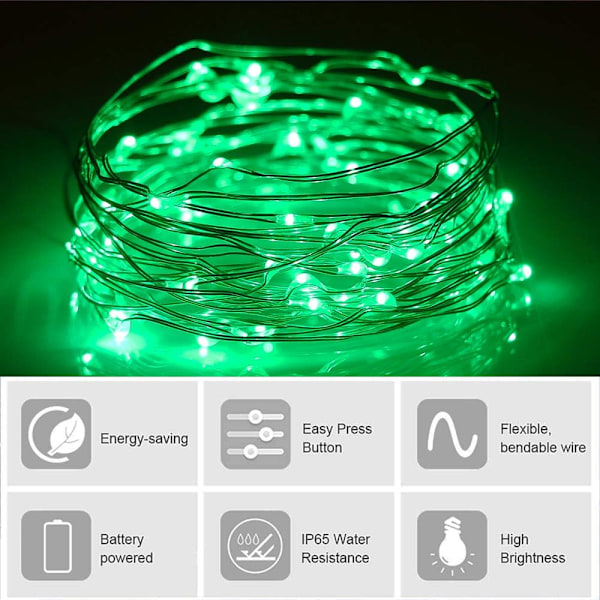 Batteridrivna 6.6Ft/2M 20 LED-ljusslingor Blinkande Chris,ZQKLA