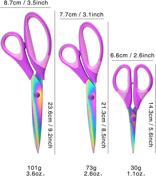 Sæt med 3 Håndværkssakse, All Purpose Sharp Titanium Bl,ZQKLA
