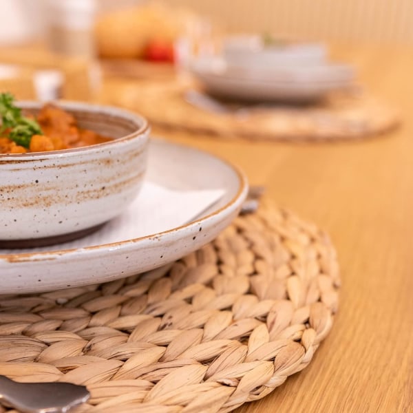 Luonnonmukaiset punotut vesihyasintti-tabletit, pyöreä punottu tabletti, ZQKLA