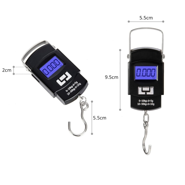 Bärbar Bagagevåg 50kg/100lb Elektronisk Digital Resväska Vi