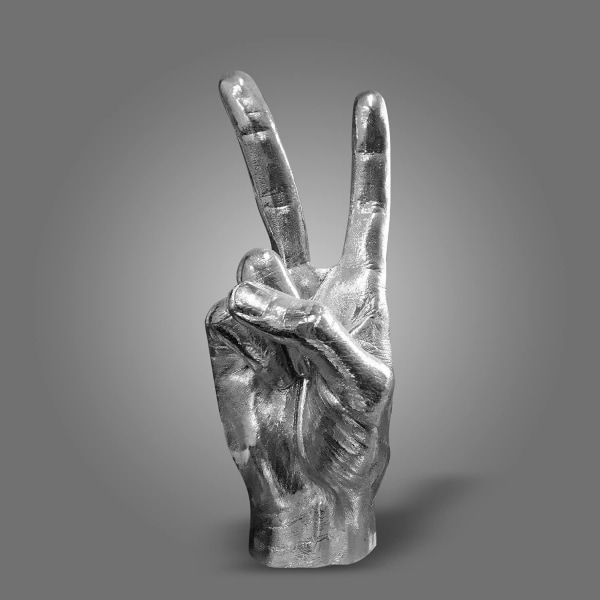 Silver Polyresin Hand Gesture Desk Statues Finger Sculpture ,ZQKLA