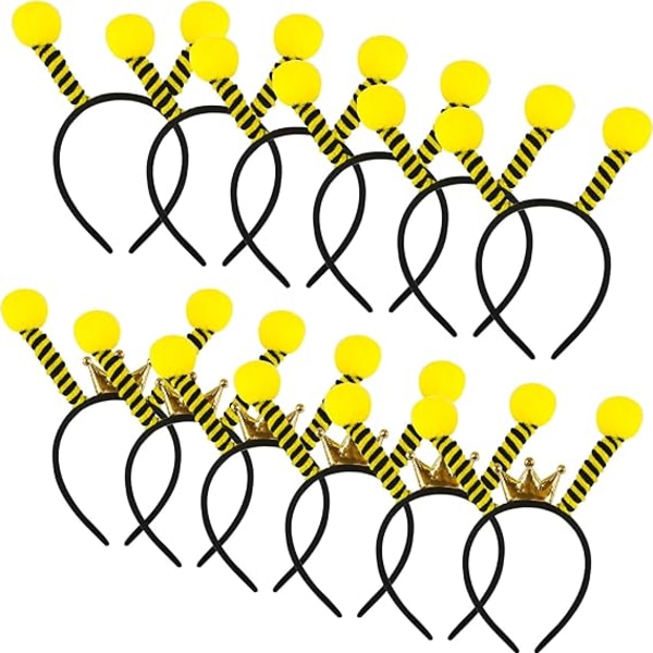 12 Pak Bi-Antenne Hårbånd Søde Bi Tentakel Hårbånd Krone Bi
