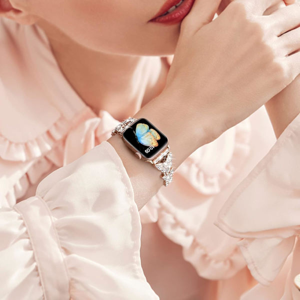 Bling-rannekkeet yhteensopivat Apple Watch -rannekkeen 45/44 mm kanssa, ylellinen, ZQKLA