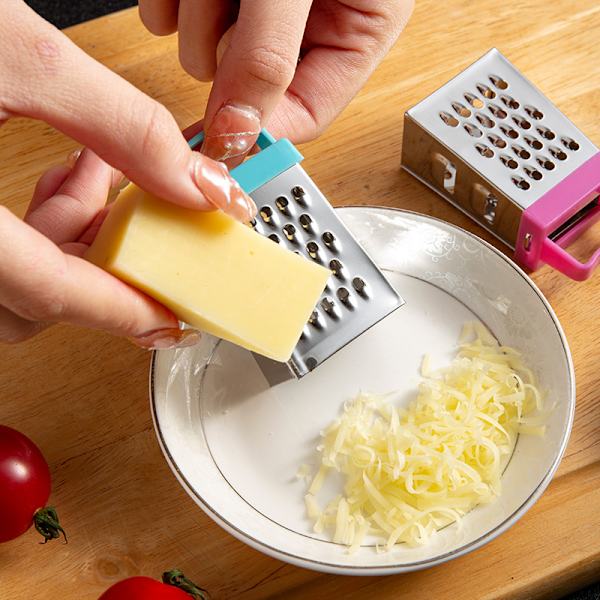 Firkantet rivjern i sølvfarget rustfritt stål - 6,7 x 3,7 x 2,7 cm, ZQKLA