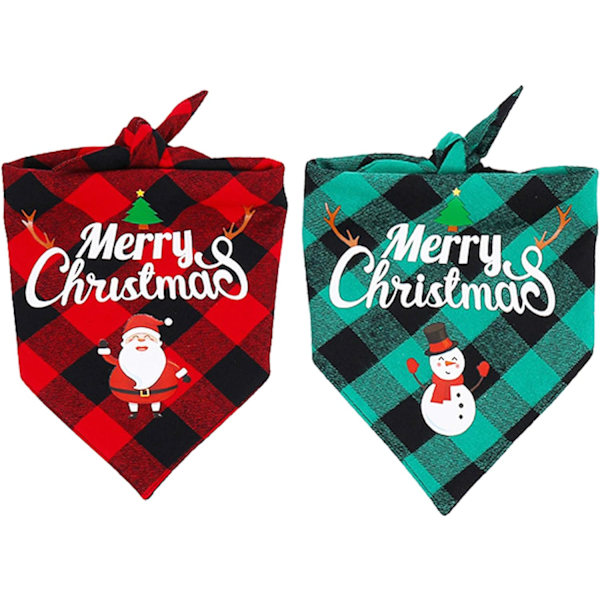 2-pack Hundhalsduk i Klassisk Rutigt Julklappsdesign, ZQKLA