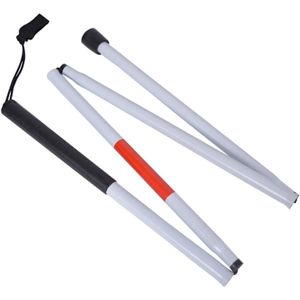 4 sektioner Hopfällbar Blindkäpp Reflex Röd Hopfällbar Gångkäpp, ZQKLA
