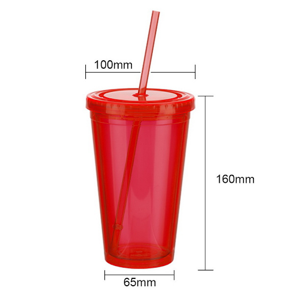 4 stk. 450ml Flade Dæksel Strå Kopper Transparent Dækket Mælkete, ZQKLA