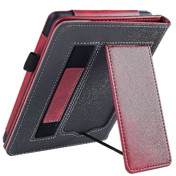 Kreativt Fodral med Ställ Kompatibelt med 6.8 Tum Kindle Paperwhite 11:e Generationen 2021 Red Gray