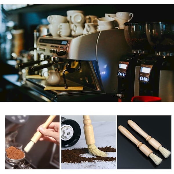 Set med 2 kafferengöringsborstar, tillbehör för rengöring av kaffebönor