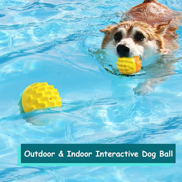 Hundlekboll med Kvitterljud, 2-pack Interaktiva Hundbollar, Tuggsäker, T