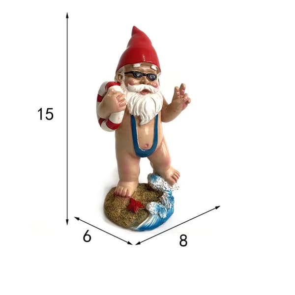 Simmande Trädgårdstomte Dvärgprydnad Trädgårdstomte Hartsstaty Prydnad