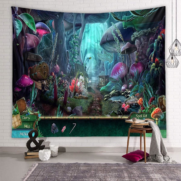 Väggbonad från Forest Garden, Psykedelisk Hippie-Tapestry, ZQKLA