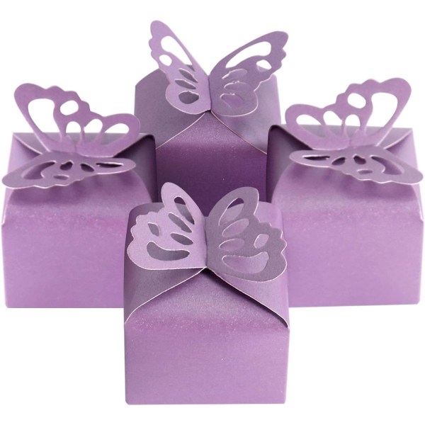 50 stk. Butterfly Candy Box Dekoration Party Fødselsdag Bryllup, ZQKLA
