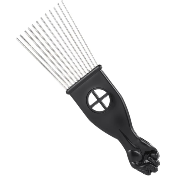 Metal Afro Kam, Afro Hår Style Kam Krøllet Sort Hår Stål