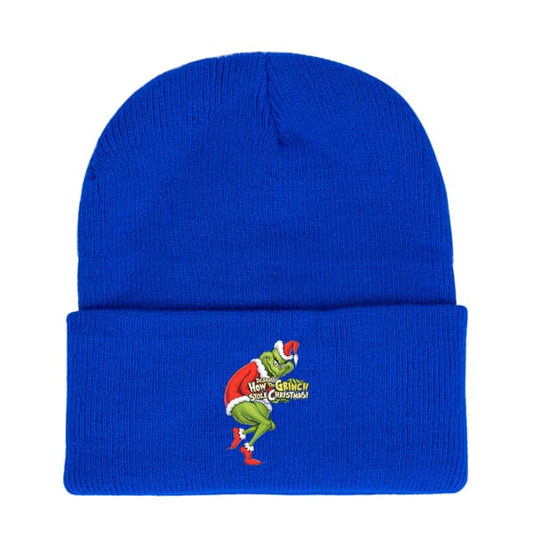 Grønn Grinch Strikket Lue Grinch Strikket Lue Høst Vinter Trykk Solid C