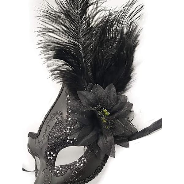 Naisten höyhenpeitteinen naamio Venetsian Halloween Mardi Gra, ZQKLA