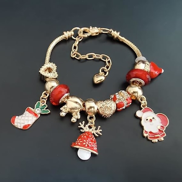 Jultomte-Charm Armband, Söt Metallhänge för Kvinnor