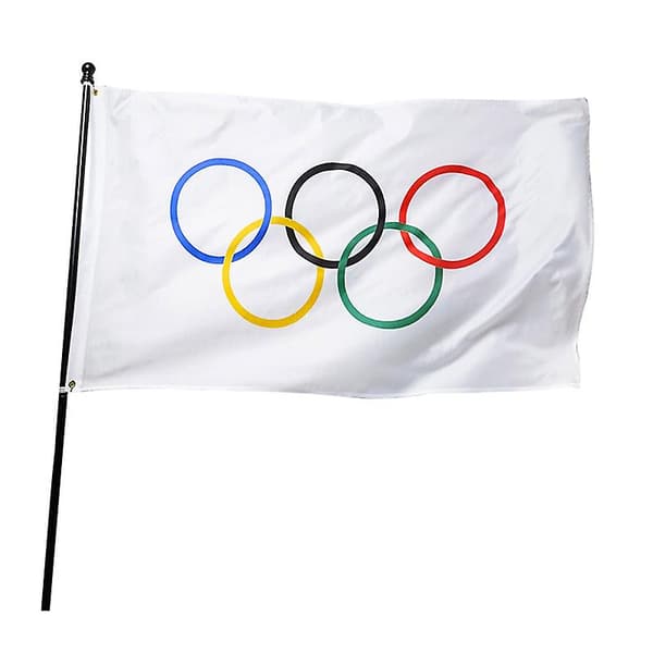 Sammenleggbart OL Fem Ringer Flagg Tykkere Polyester Banner